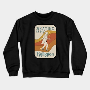 "Skating is my Rolligion" Jesus on Roller Skates Crewneck Sweatshirt